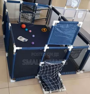 Baby Playpen With Basketball and Football Hoop