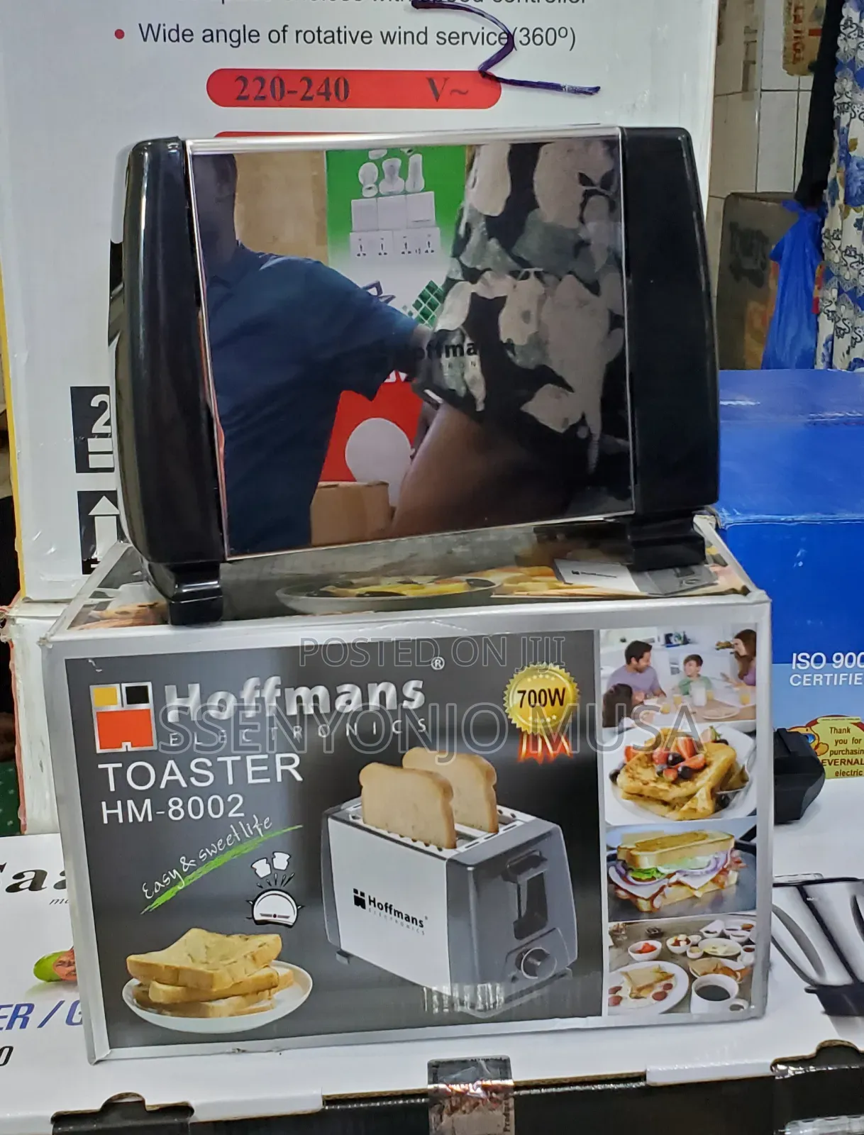 Hoffmans 2 Slice Electric Bread Toaster | 700w Silver Black