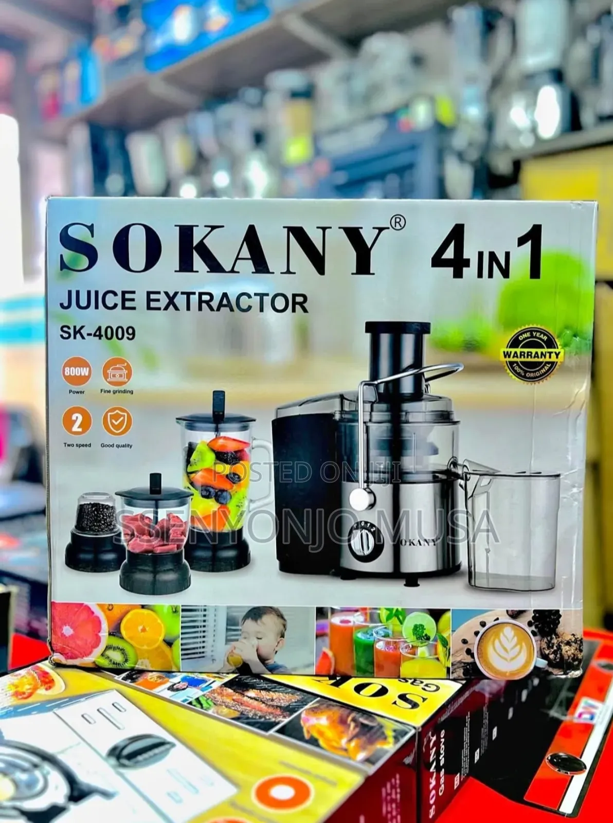 Sokany Juicer Extractor 4-in-1 Multifunction 800w