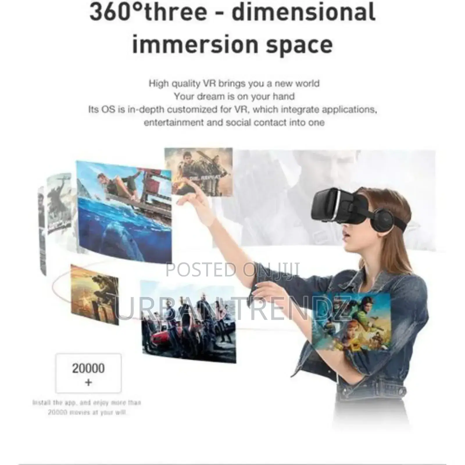 VR Headset With Headphones , FIYAPOO Virtual Reality