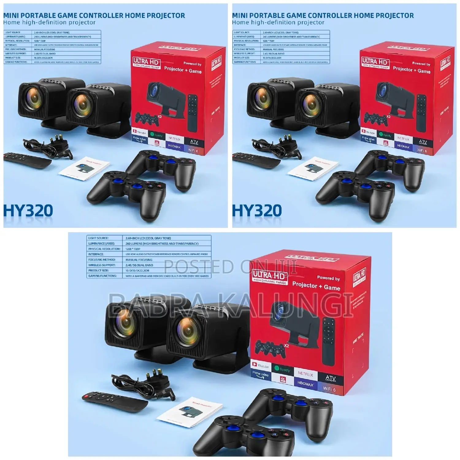 HY320 Mini Portable Game Controller Home Projector