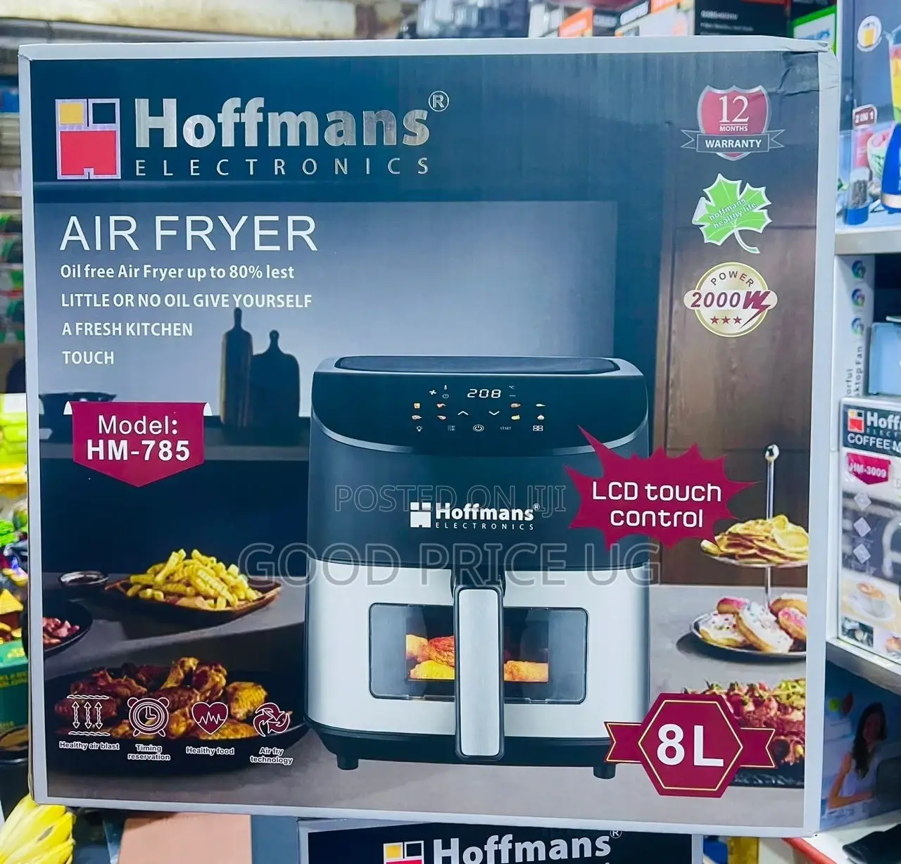Hoffman 8L Air Fryer With LCD Touch Control
