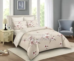 10pc Duvet King Size Cream Flowered