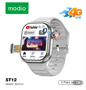 Modio ST12 4G Network 3 Pairs Strap/2.2 Inch Smartwatch 64gb