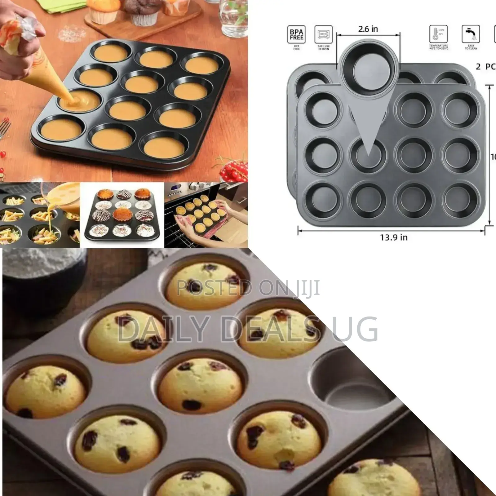12 Holes Baking Cupcakes Molds