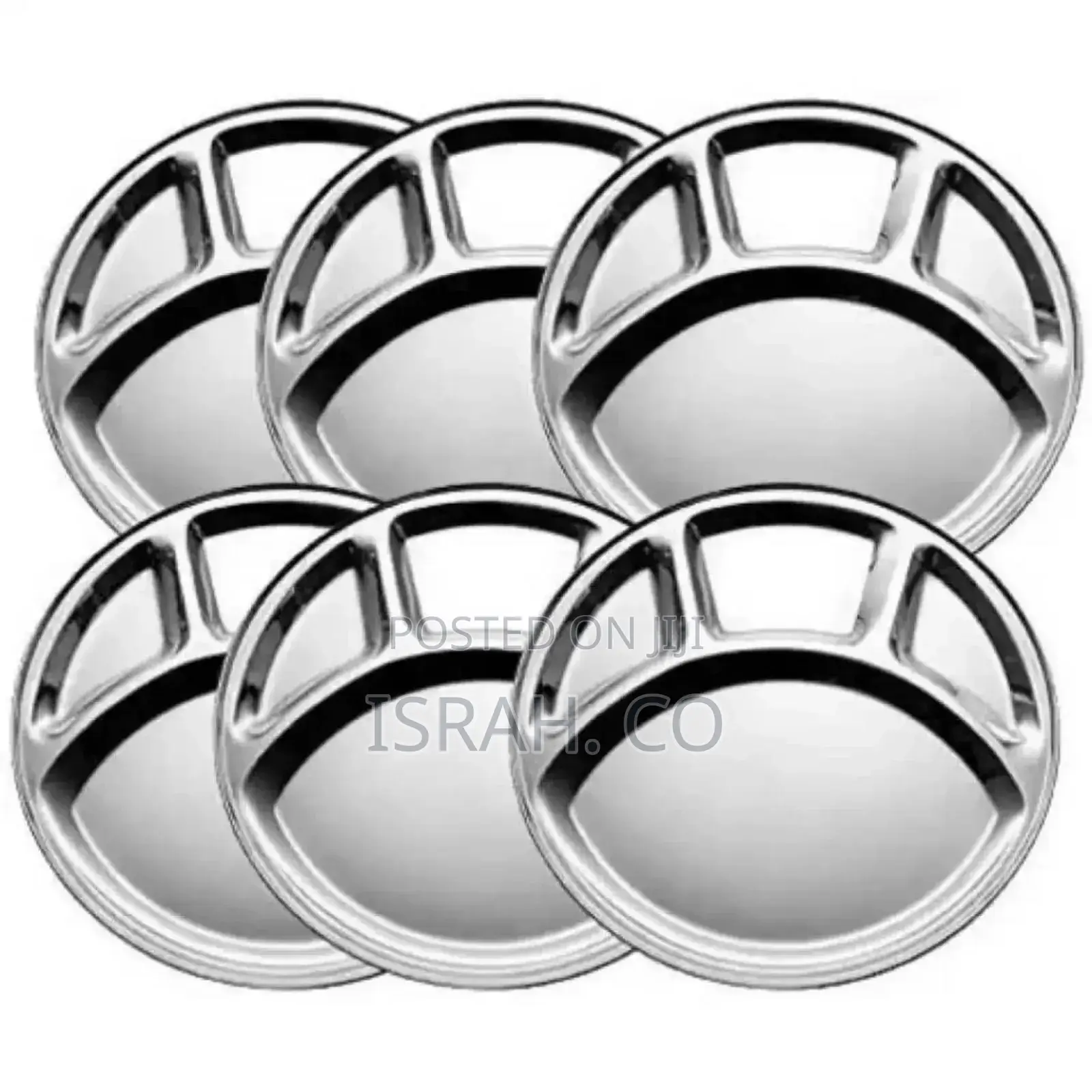 6pcs Stainless Steel Round 4in1 Dinner Plate