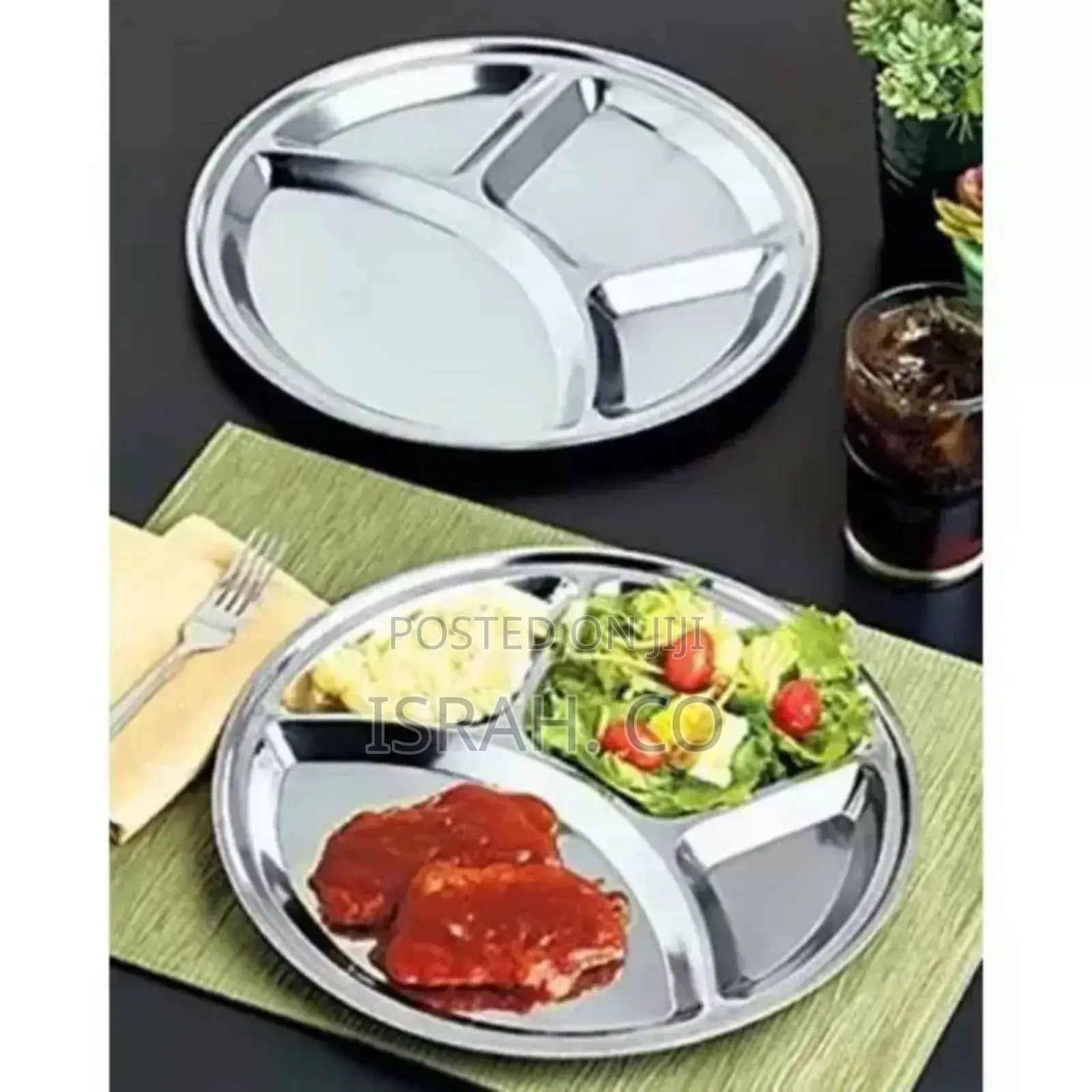 6pcs Stainless Steel Round 4in1 Dinner Plate