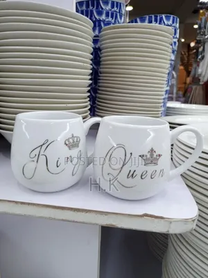 King and Queen Ceramic Coffee Mugs (12pieces)