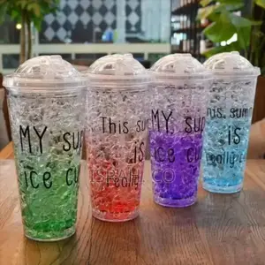 Ice Cream Smoothie Juice Bottle Cup Kettle With Straw