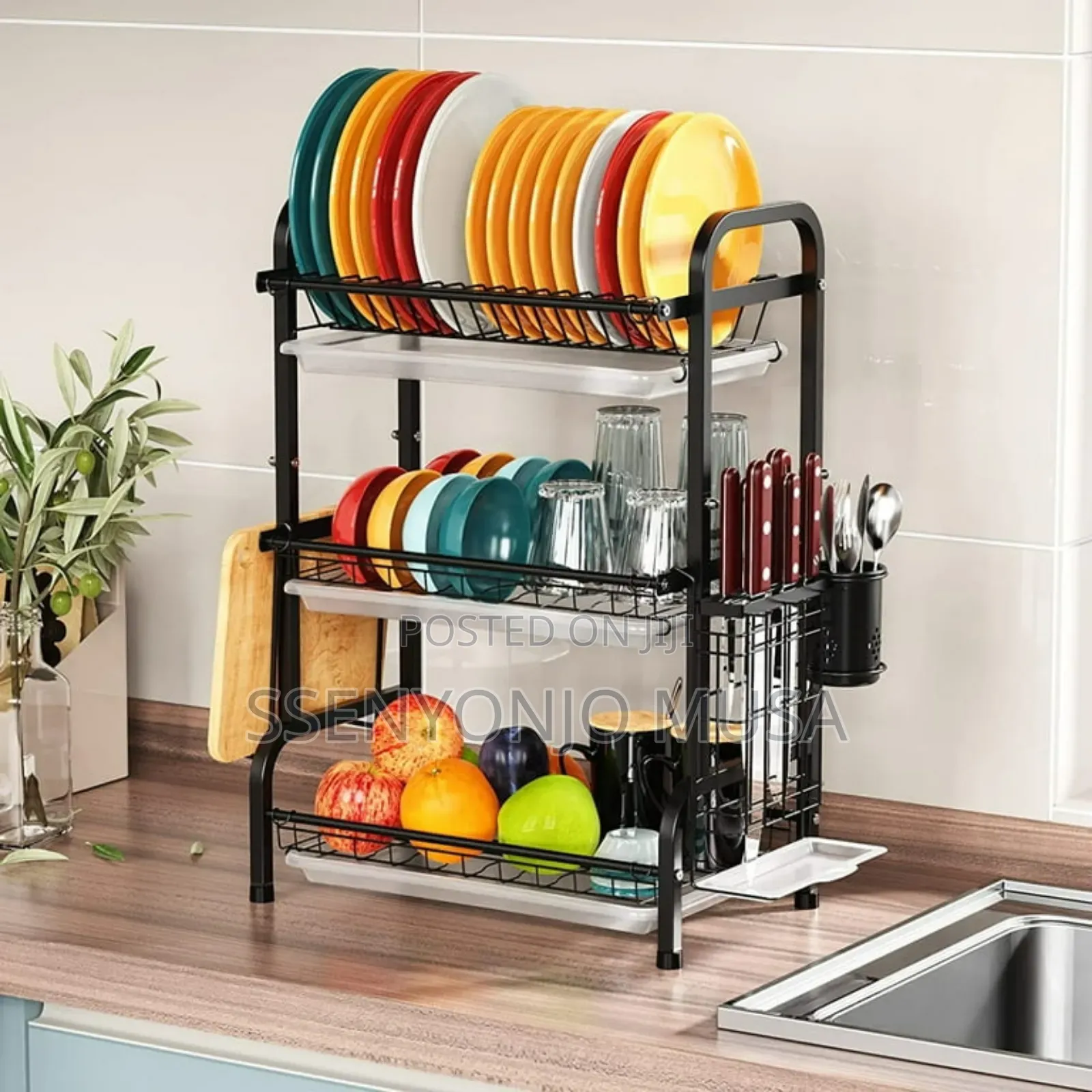 Multifunctional Kitchen Utensil Holder |3-Leveldish Drainer