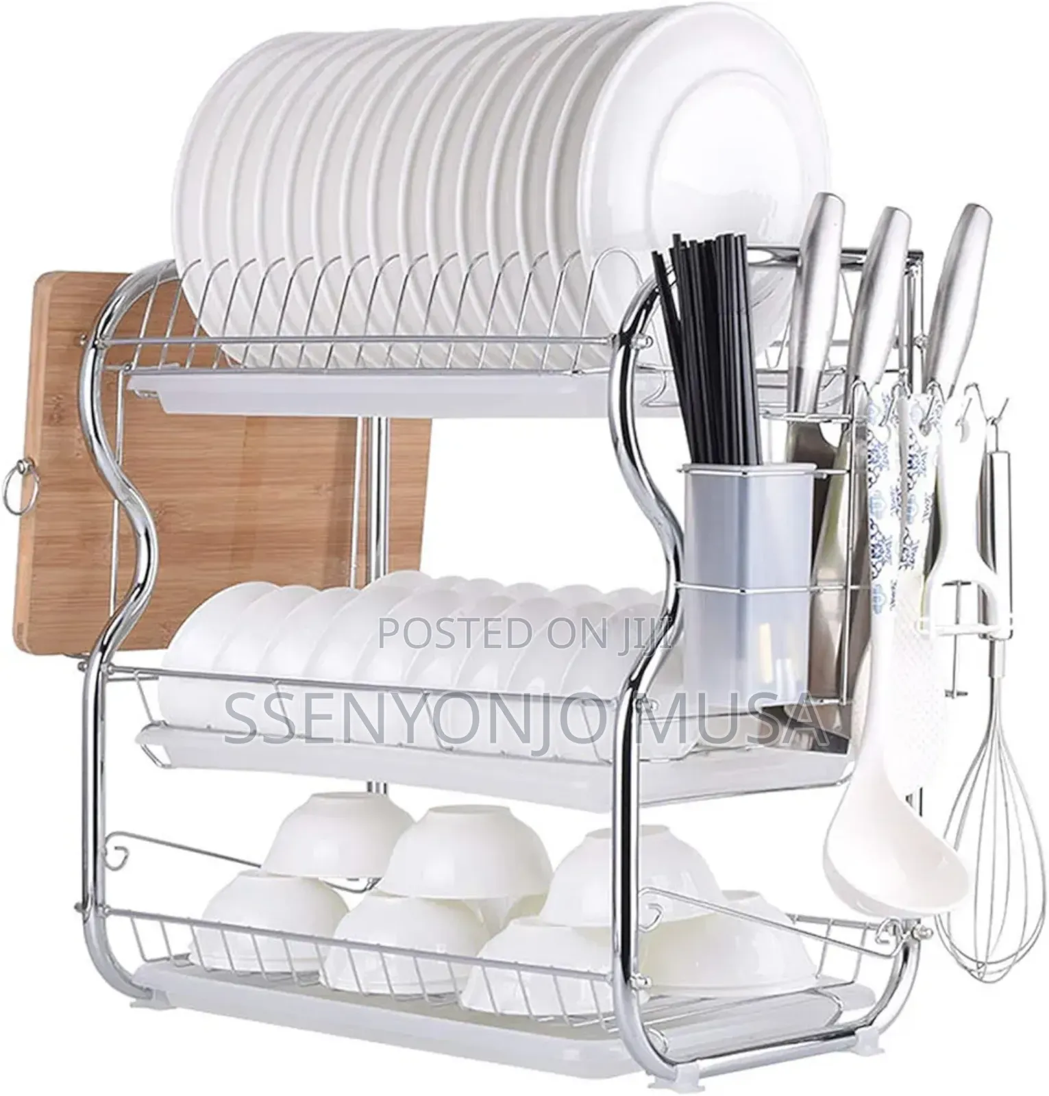 Wefun 3-Tier Dish Drainer | Dish Dryer for Plates, Cutlery.
