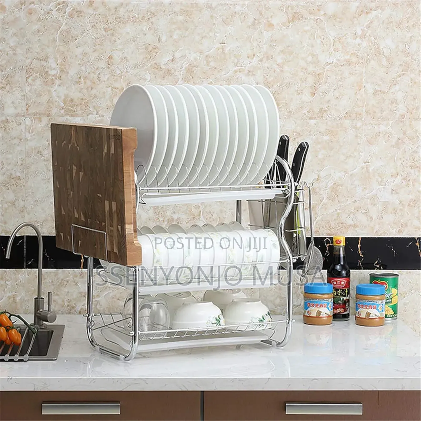 Wefun 3-Tier Dish Drainer | Dish Dryer for Plates, Cutlery.