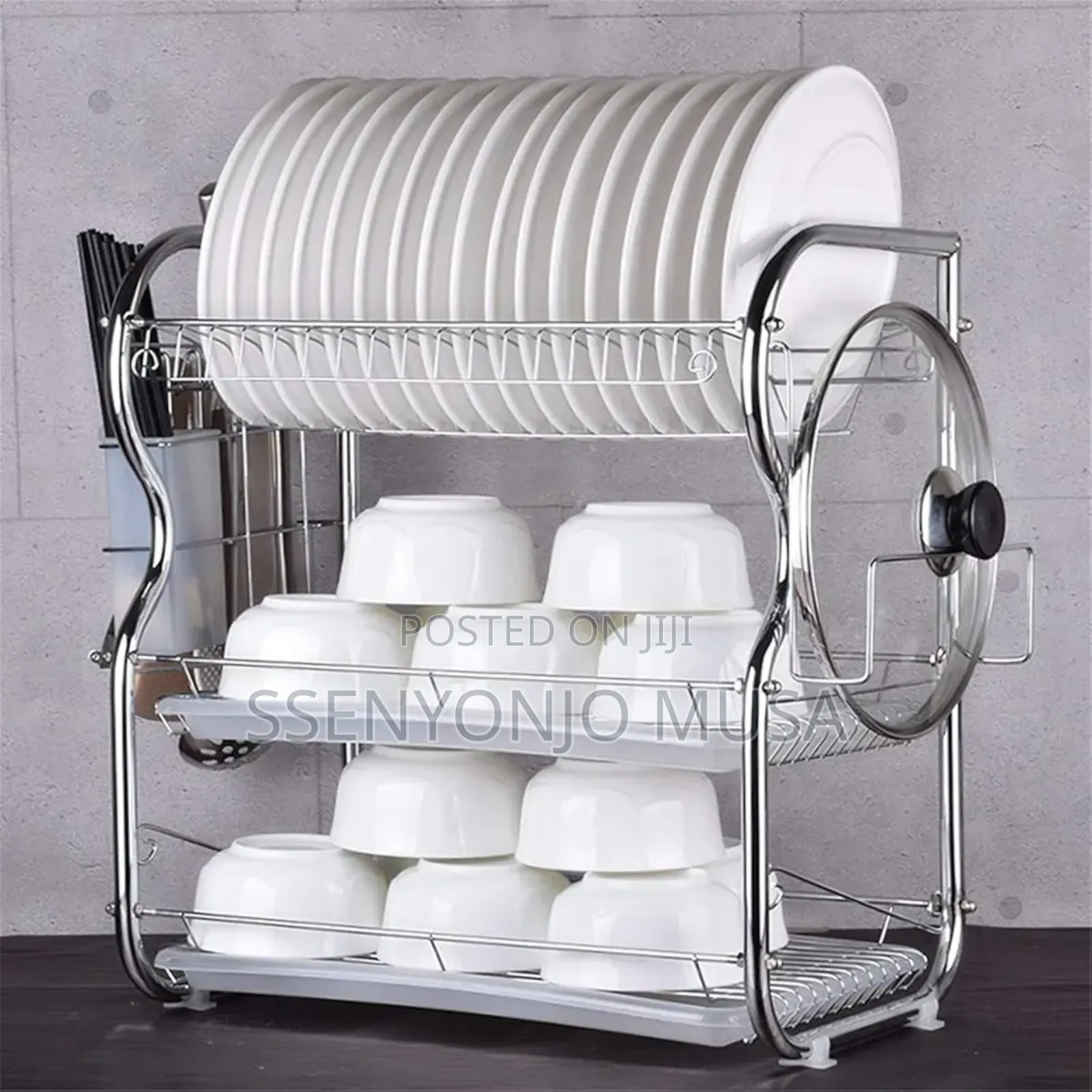Wefun 3-Tier Dish Drainer | Dish Dryer for Plates, Cutlery.