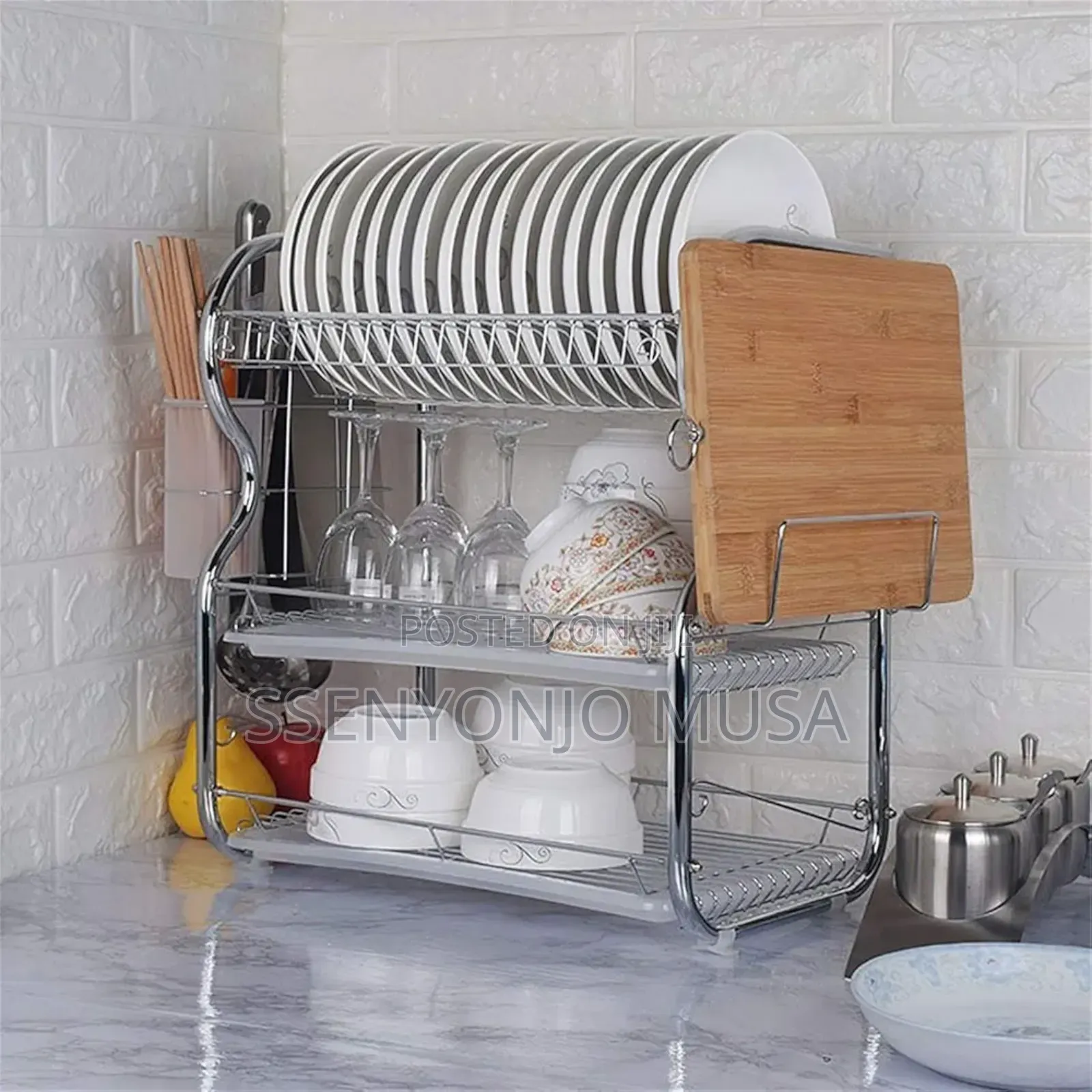 Wefun 3-Tier Dish Drainer | Dish Dryer for Plates, Cutlery.