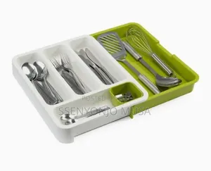 Expandable Cutlerytray Durable Drawer/Table Organizer,Green