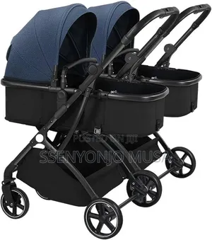 Baby Trolley Foldable Double Pushchair |Reversible Bassinet Twins
