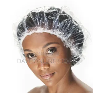 100 PCS Shower Caps Pack -- CLEAR