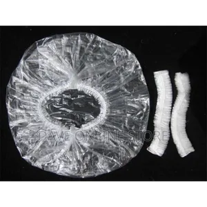 100 PCS Shower Caps Pack -- CLEAR