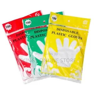 100pcs Plastic Disposable Transparent Food Handling Gloves