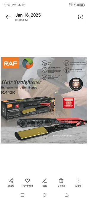 Electric RAF Hair Straightener