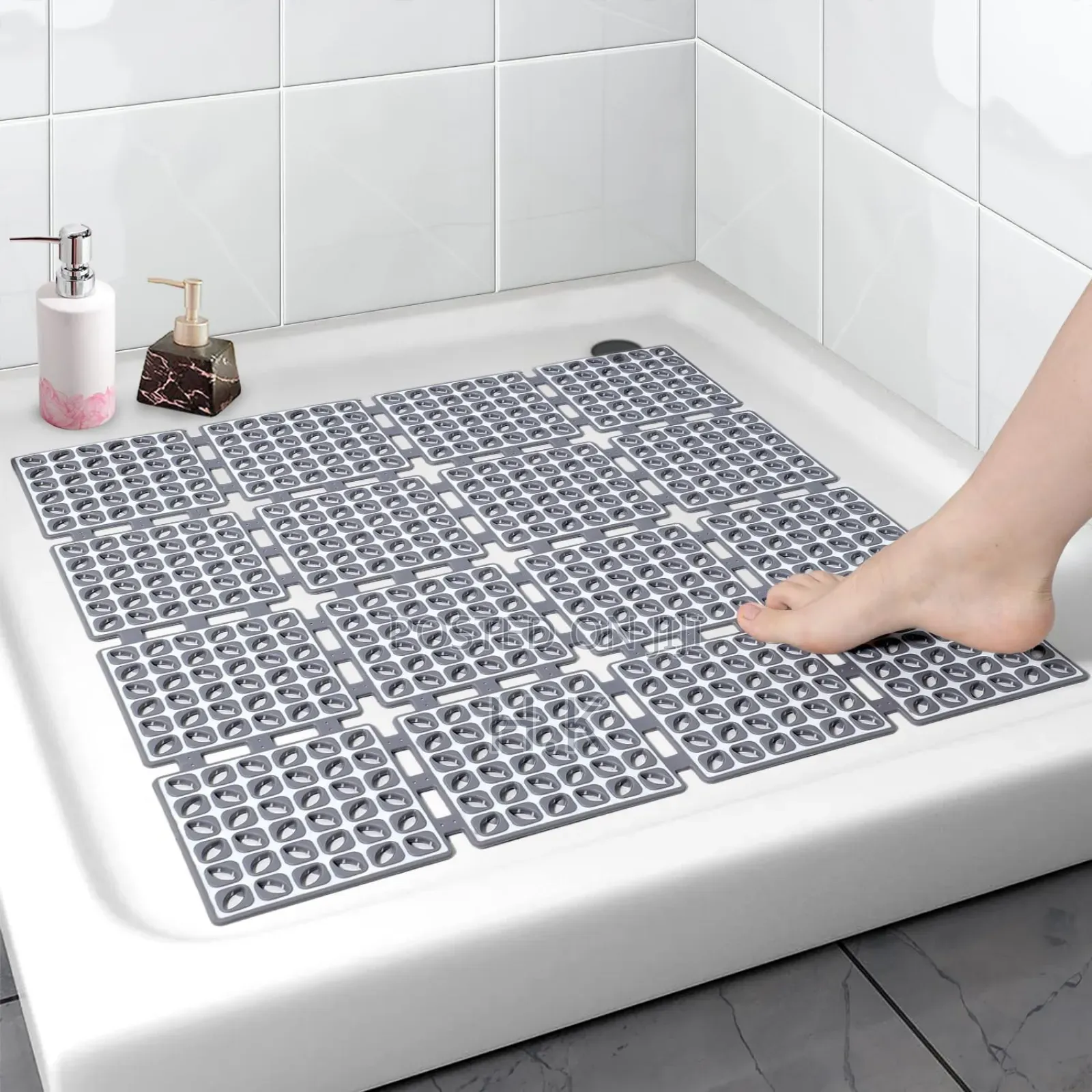 Non-Slip Square Shower Mat 24 X 24 Inches