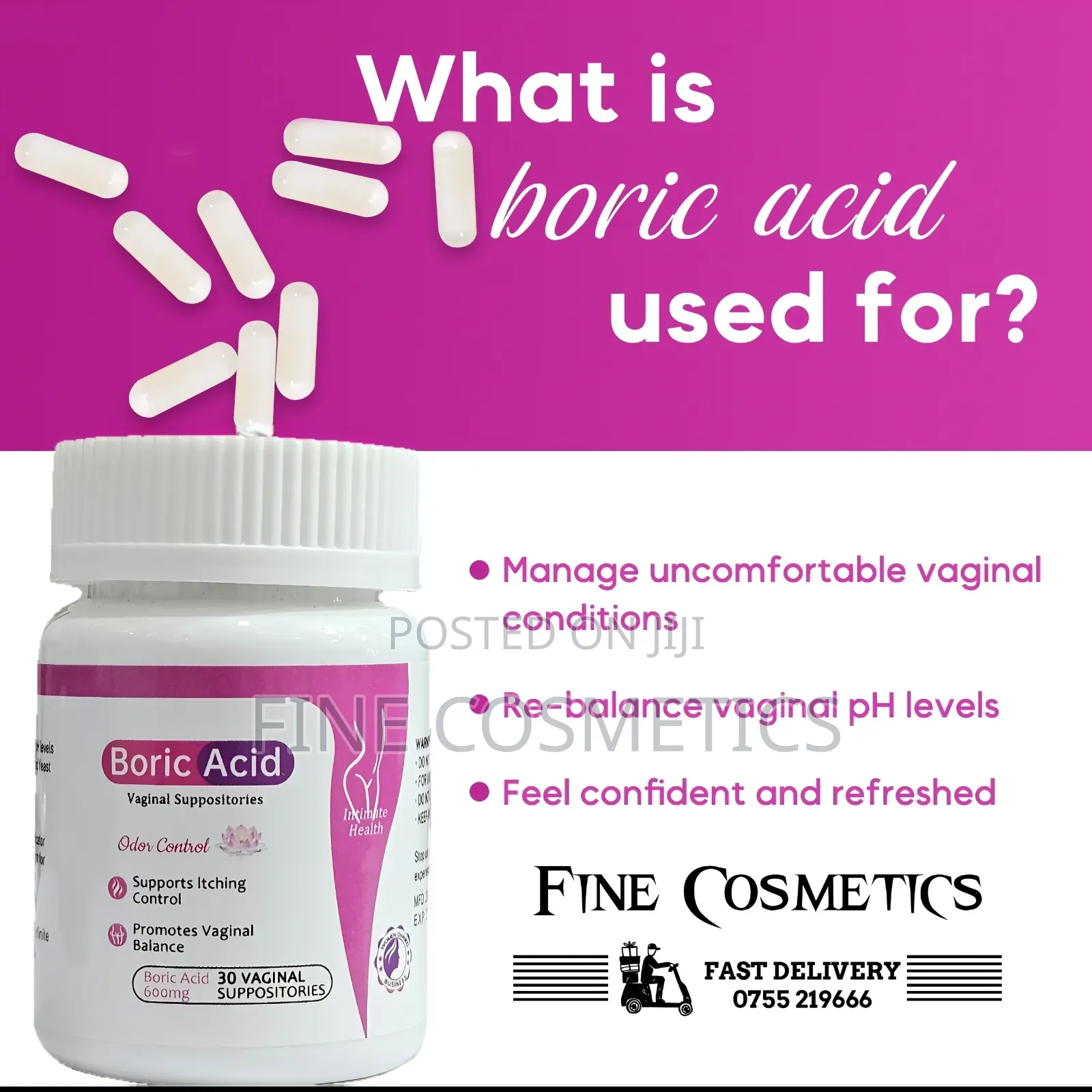 Authentic Boric ACID For Wholesale | Feminine Suppositories