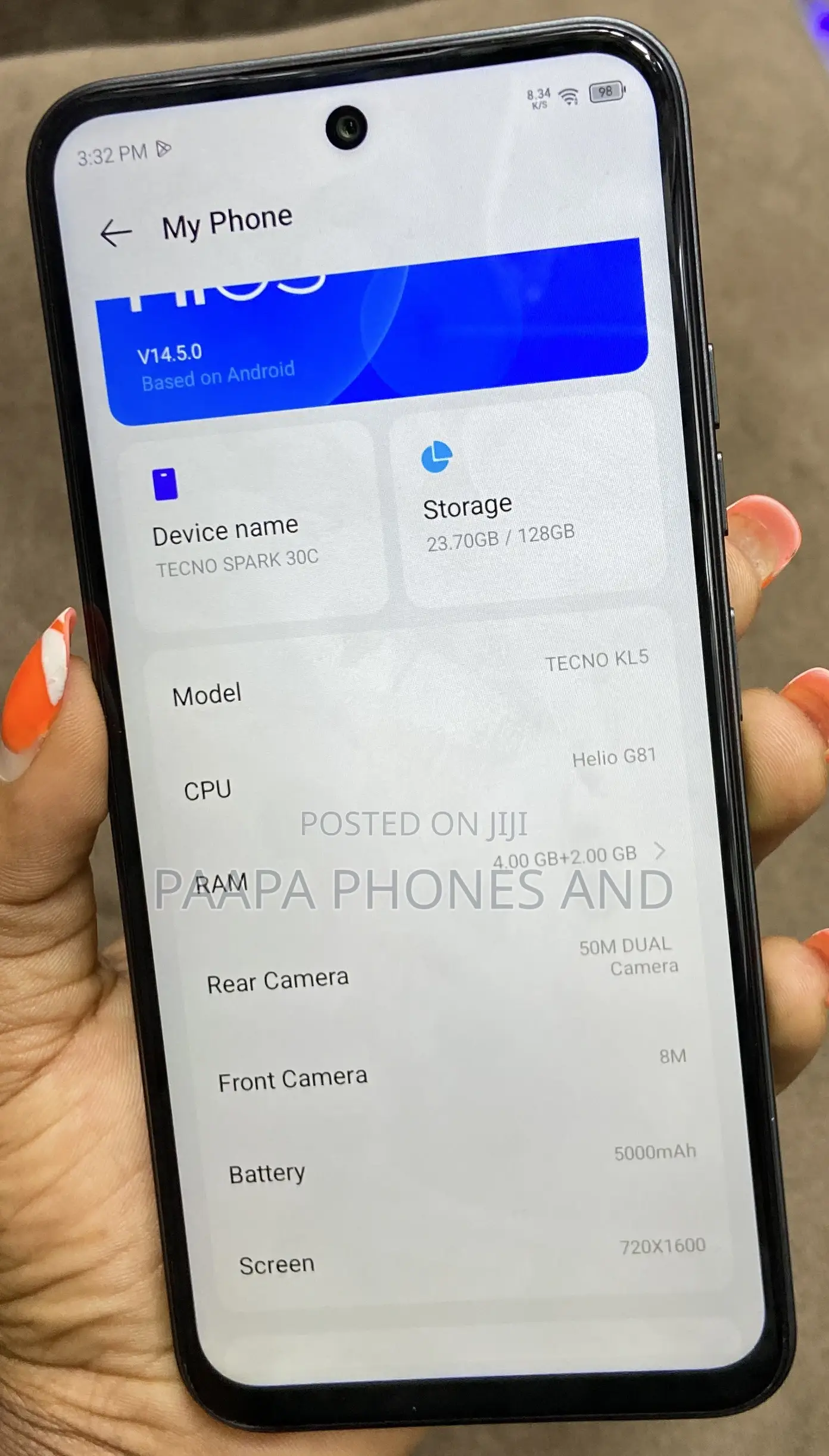 Tecno Spark 30C 128 GB Black