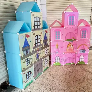 Three Columns Kids Plastic Wardrobe