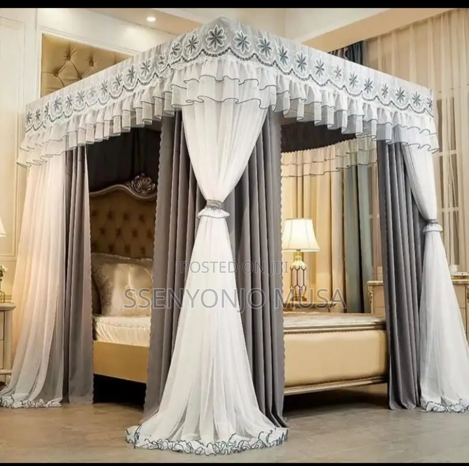 4 Stand Curtain Mosquito Net - Maroon |Elegant Protective