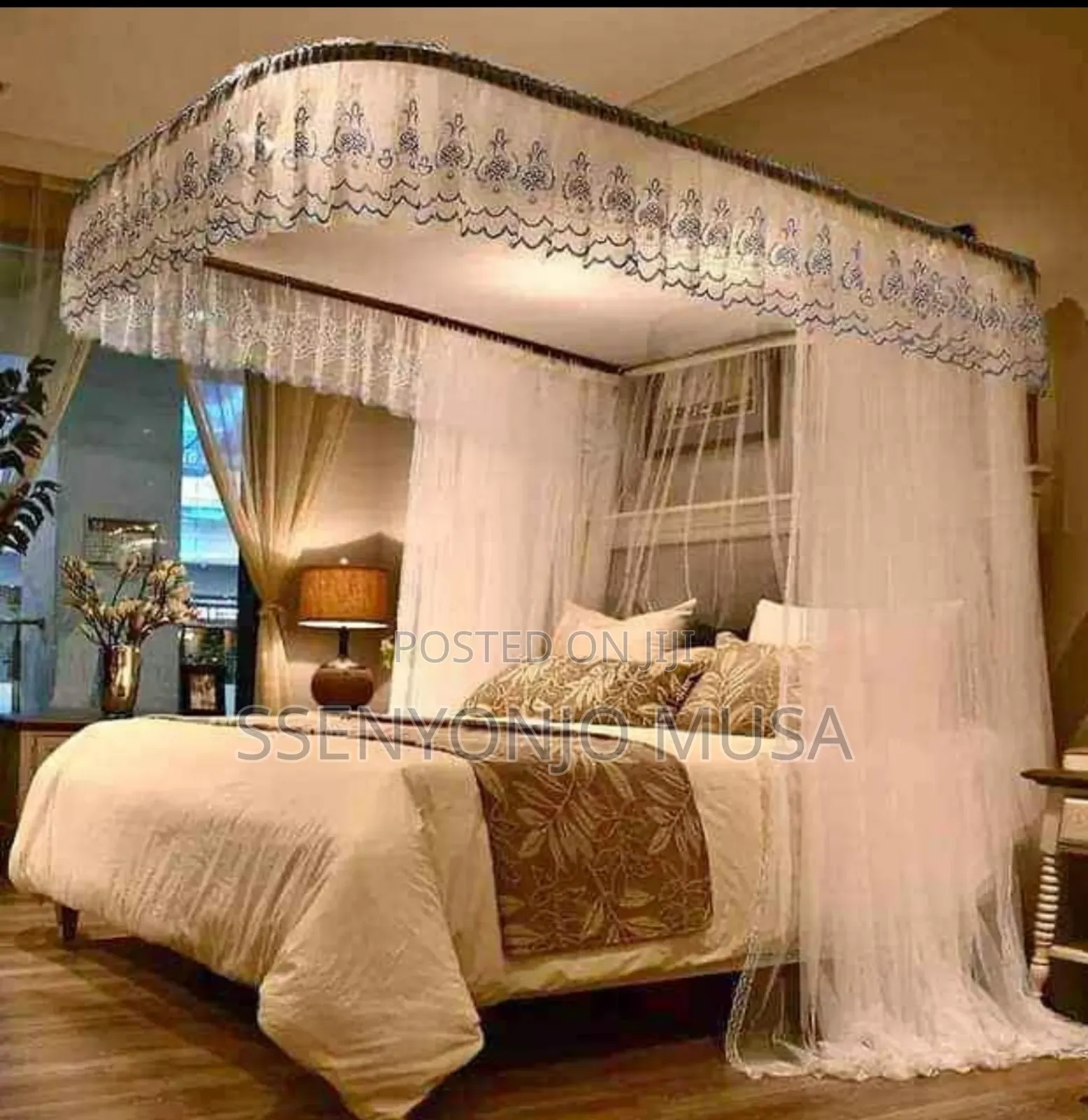 Two Stand Rail Mosquito Net | Top Design May Vary |Elegant-