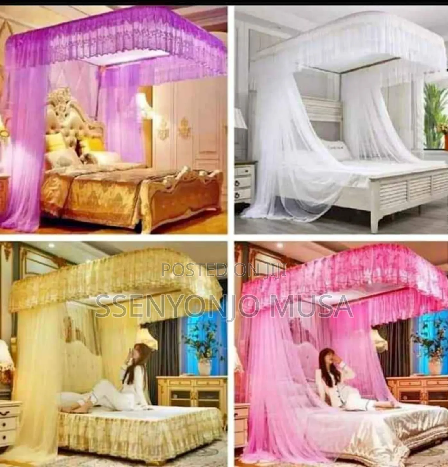 Two Stand Rail Mosquito Net | Top Design May Vary |Elegant-
