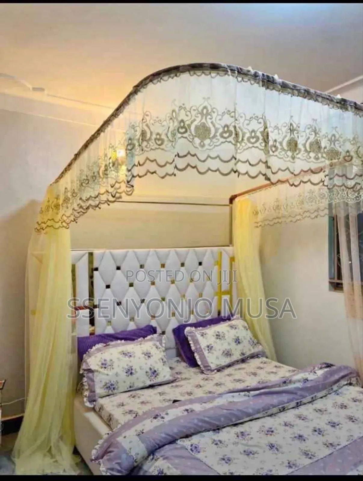 Two Stand Rail Mosquito Net | Top Design May Vary |Elegant-
