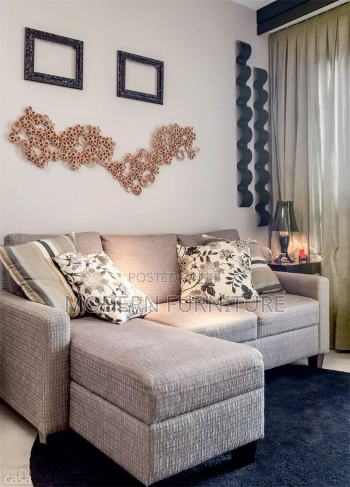 Simple L Sofa Set