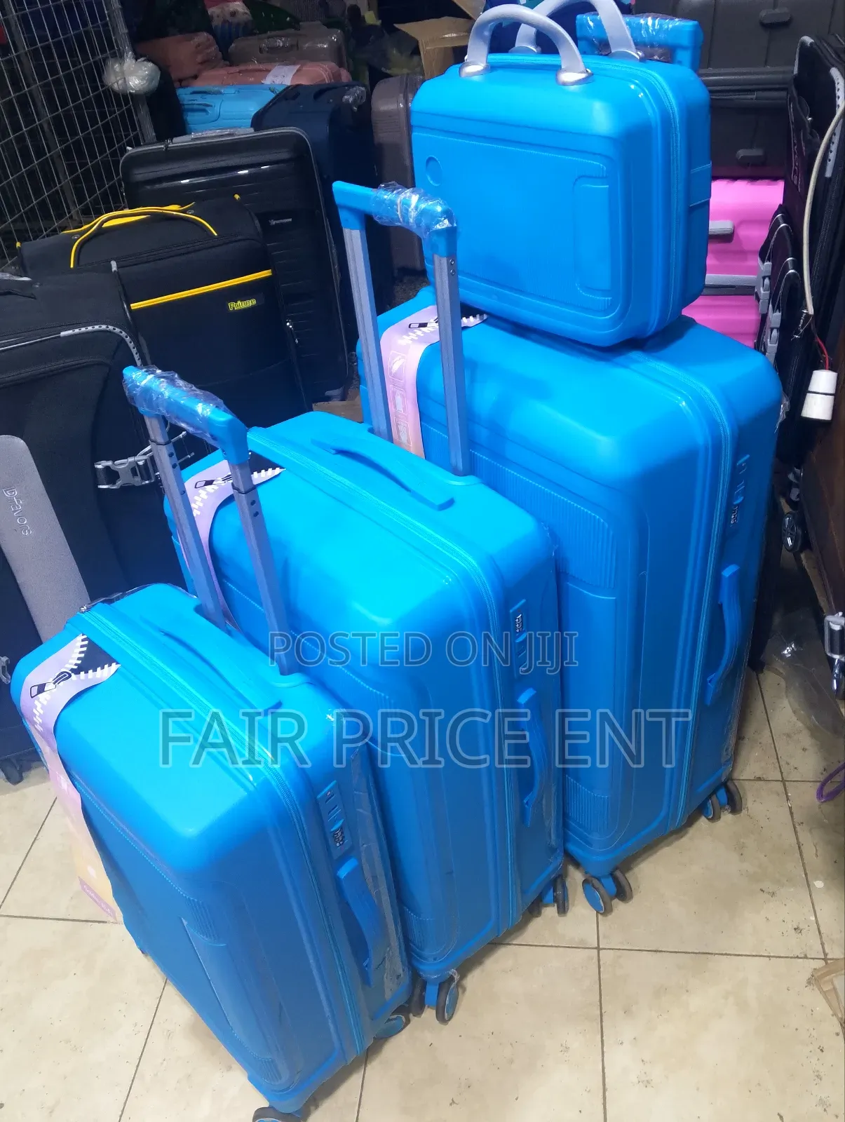 Pure Rubber Plastic Suitcases. Good Partner.Fullset.( Blue)