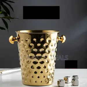 Stainless Steel Gold Ice Cube Bucket