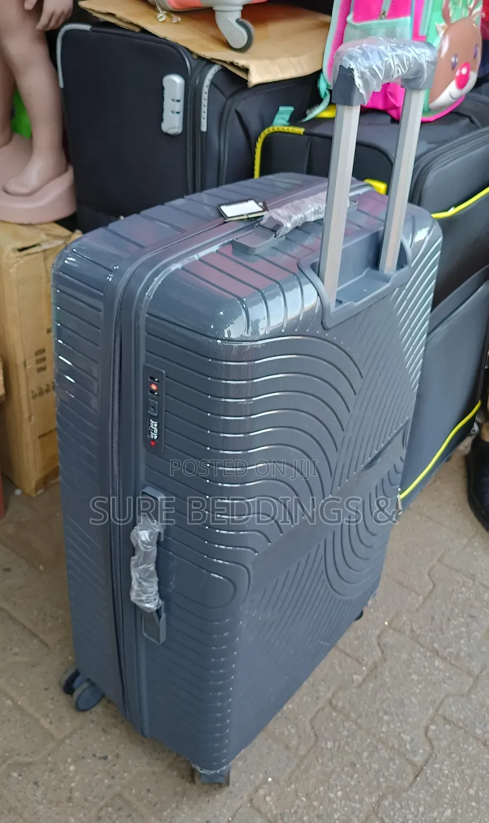 Big Size Grey Rubber Suitcase