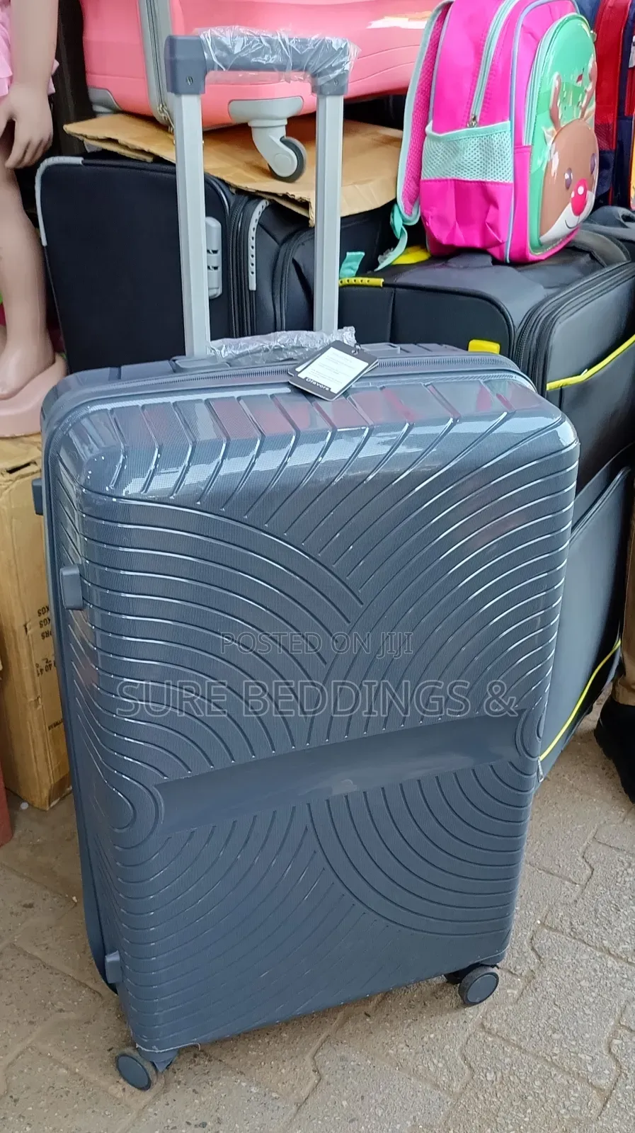 Big Size Grey Rubber Suitcase