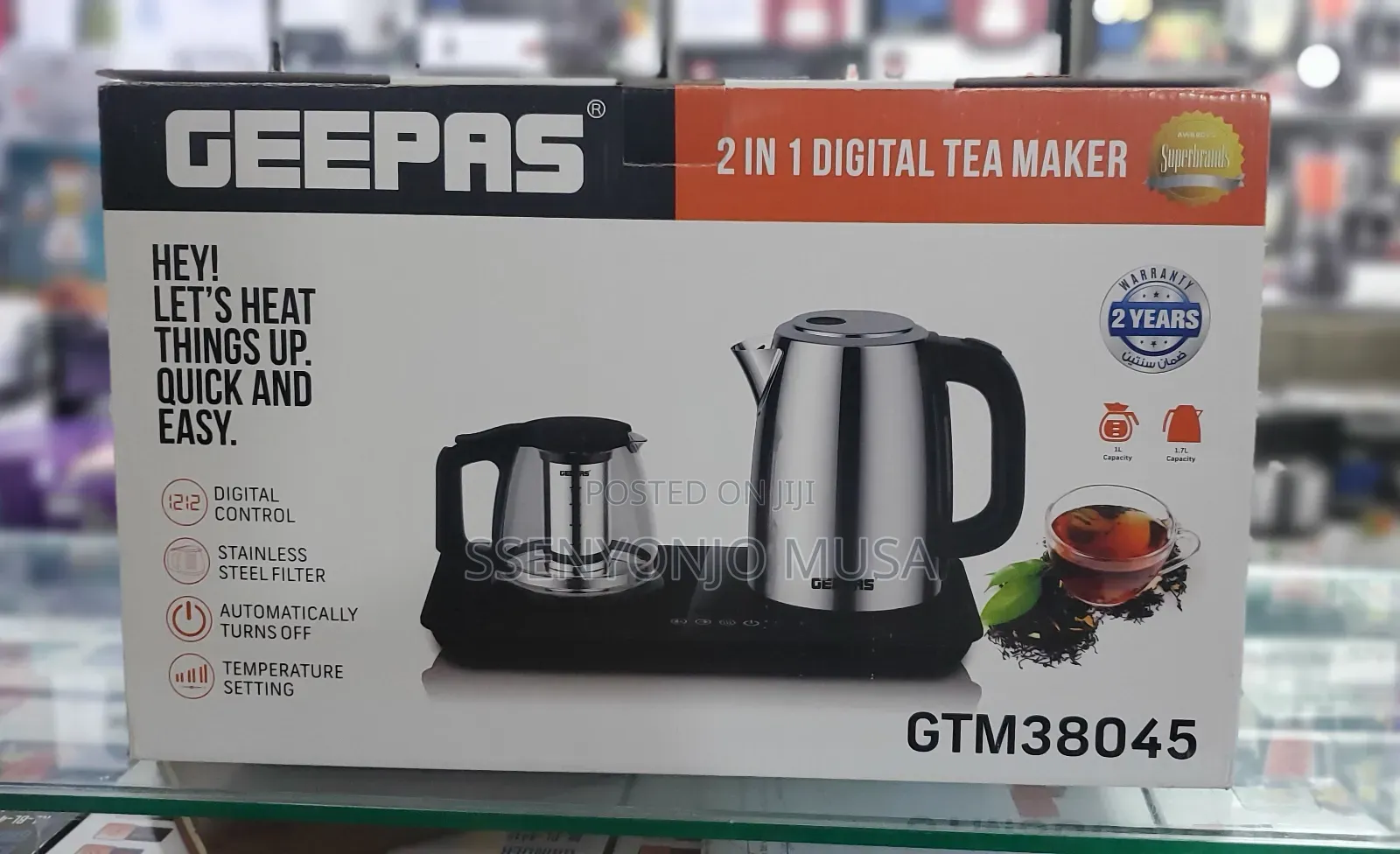 Geepas Digital Kettle Tea Maker 2-in-1 | Gtm38045