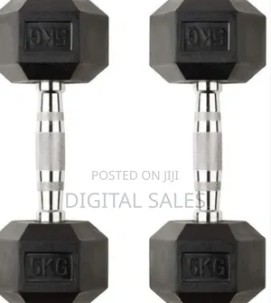 Hex Black Dumbbells - 5kg