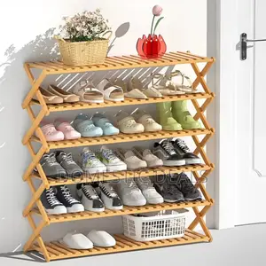 6 Layer Wooden Foldable Shoe Rack
