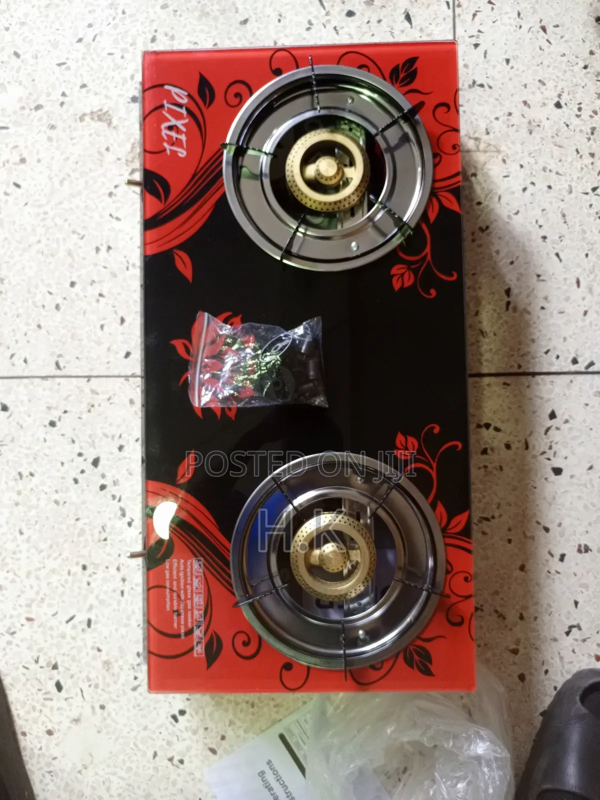 Pixel 2-Burner Tempered Glass Gas Stove.