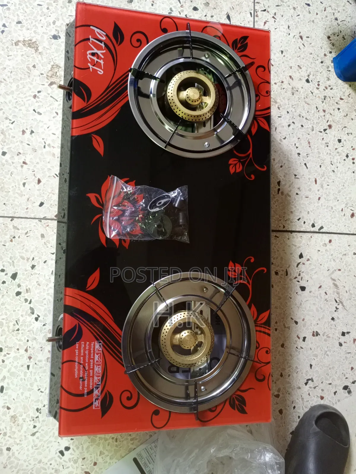 Pixel 2-Burner Tempered Glass Gas Stove.