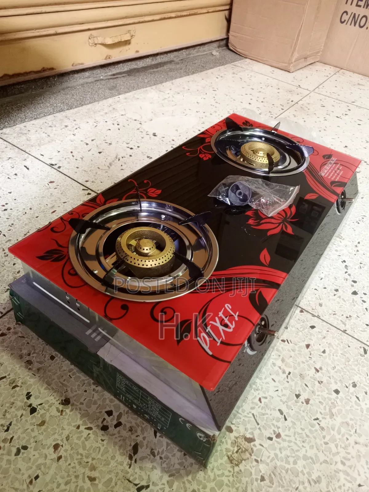 Pixel 2-Burner Tempered Glass Gas Stove.