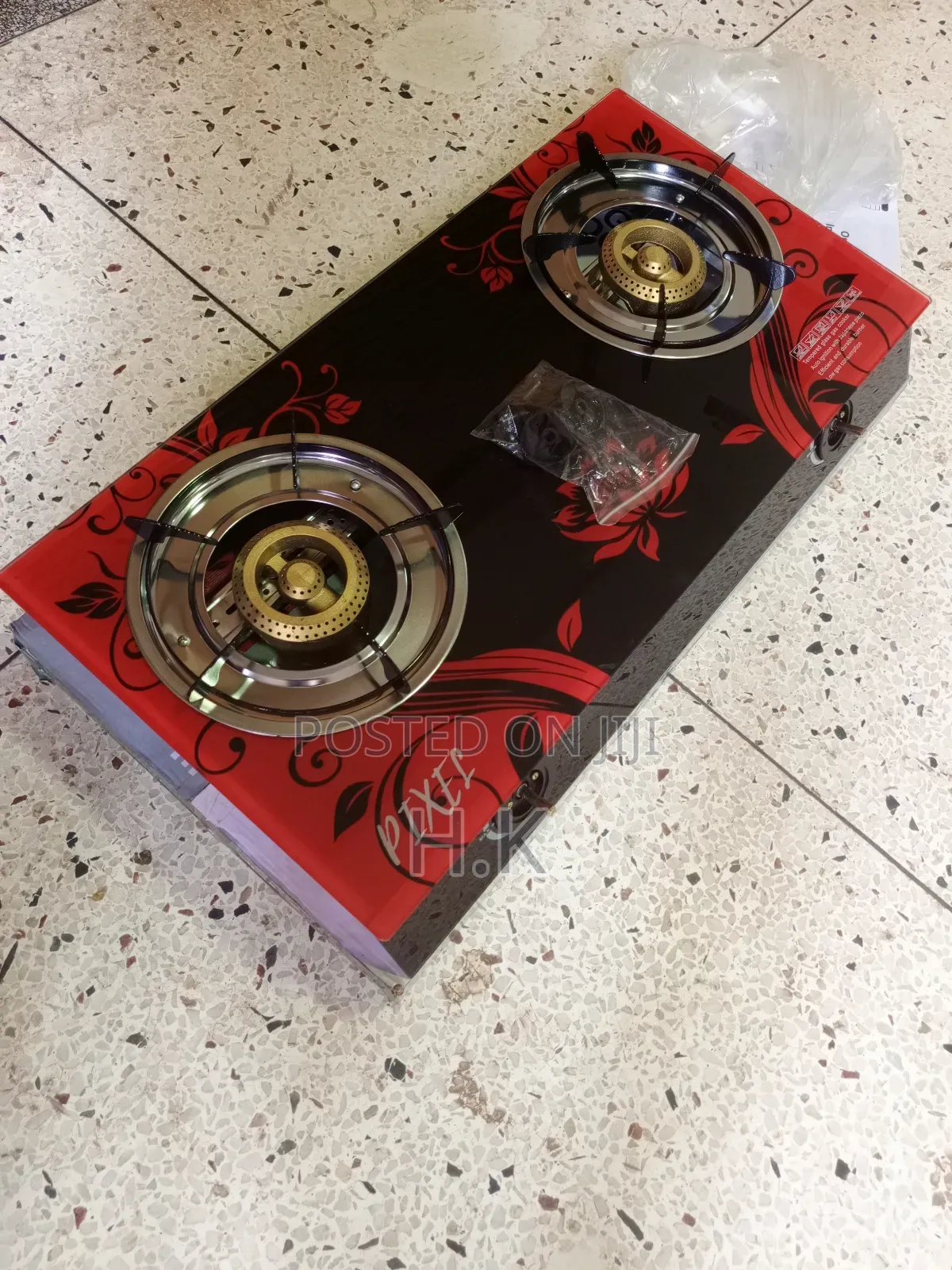 Pixel 2-Burner Tempered Glass Gas Stove.