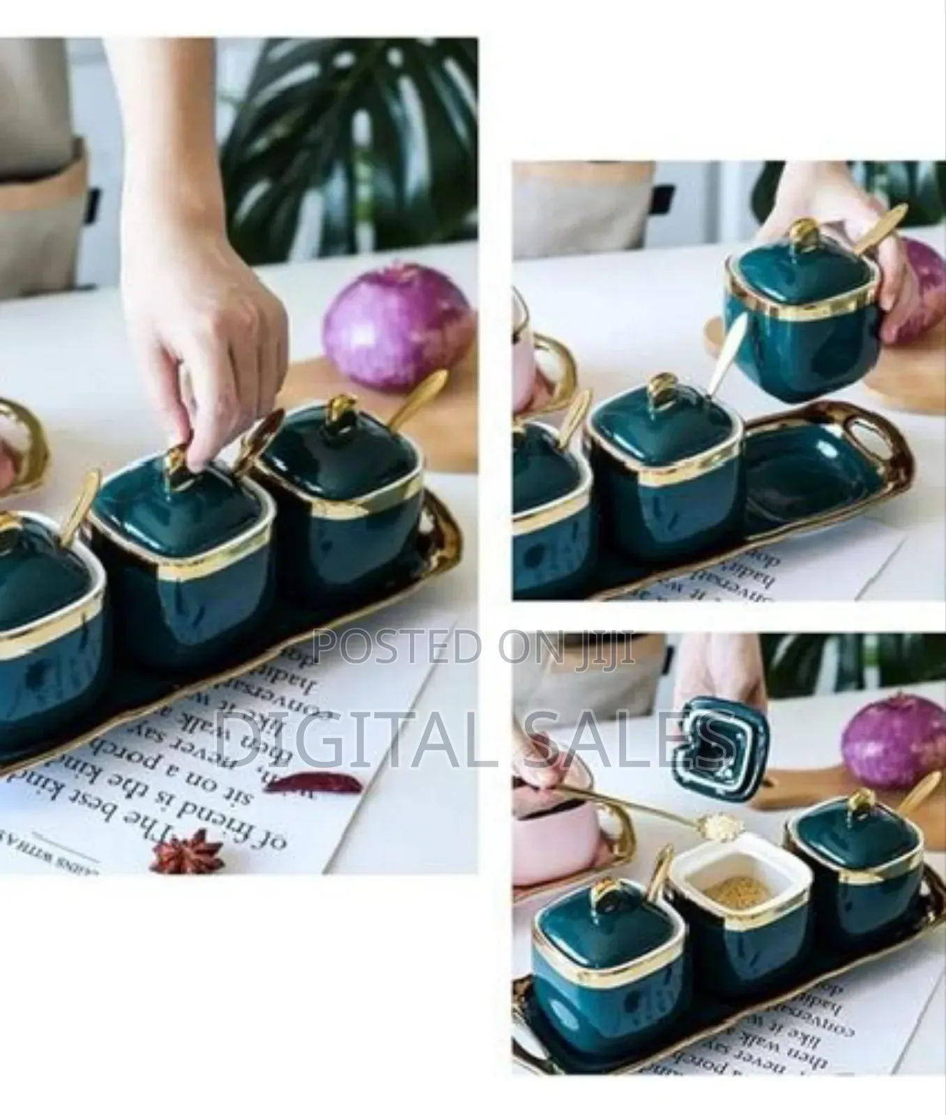 Condiment Spice Jars Set With Holder