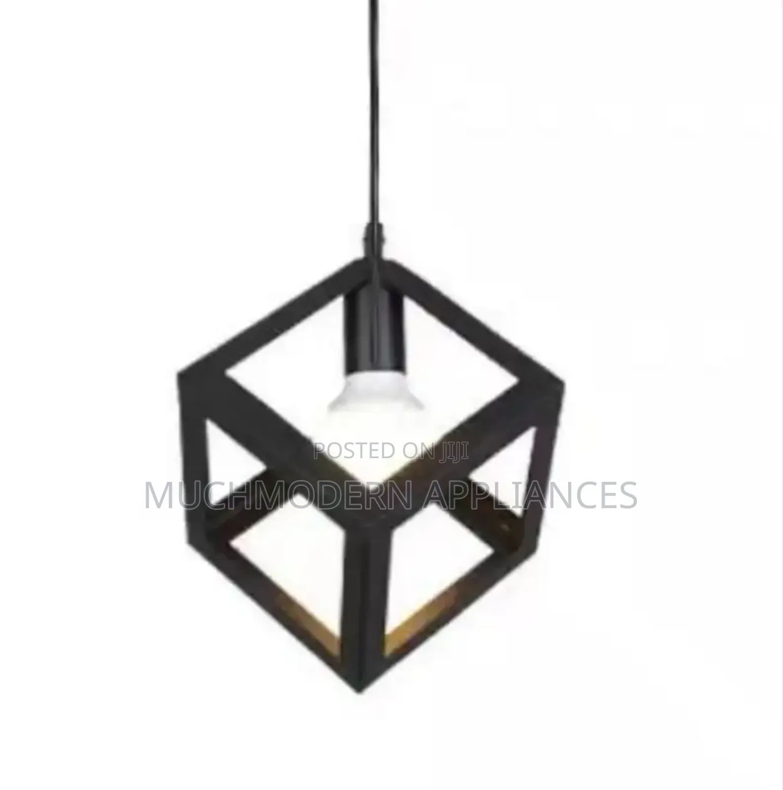 Black Square Cage Pendant Light