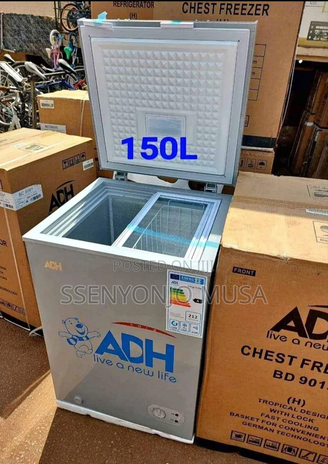Adh 150l Chest Freezer | Gray | Large Capacity Storage