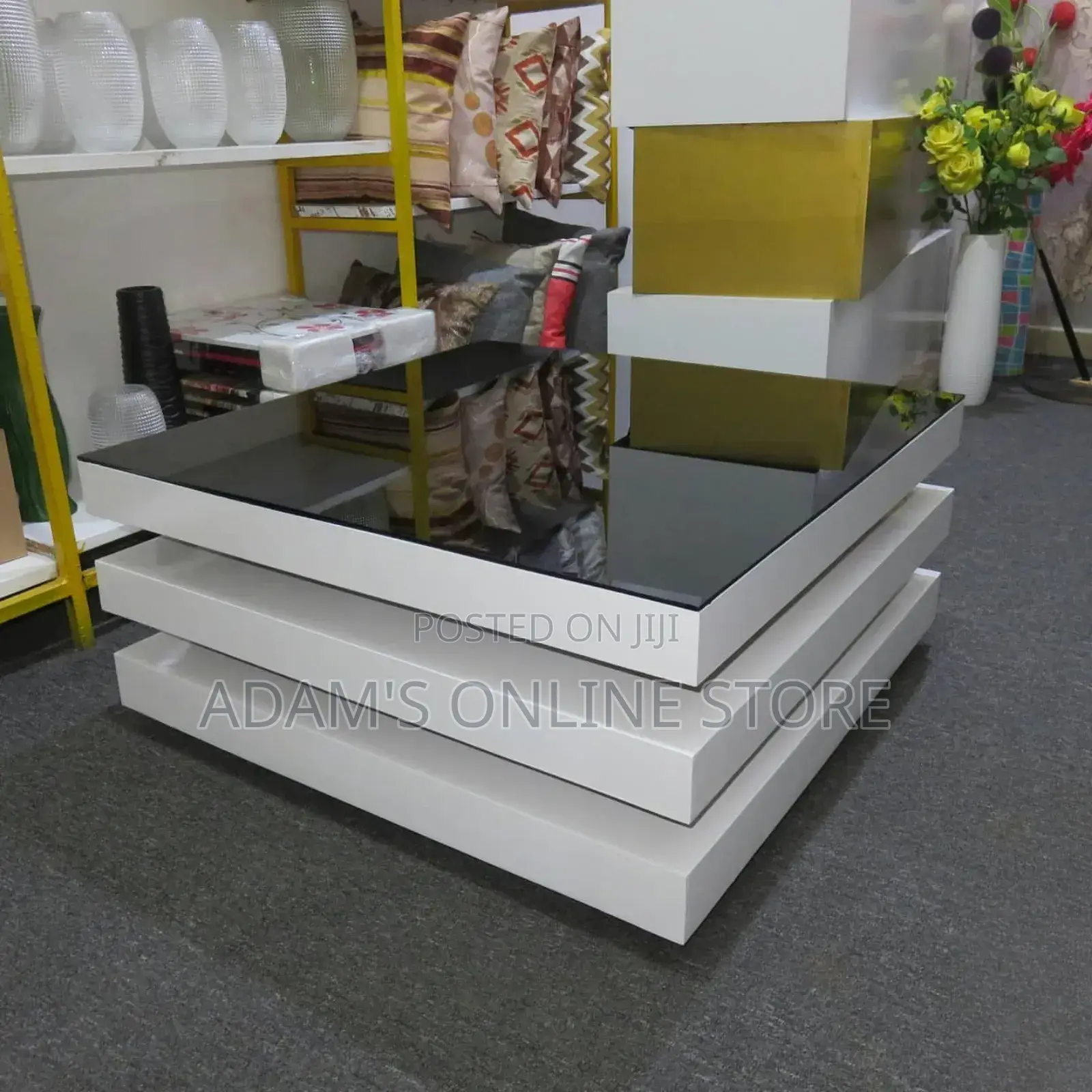 Black Square and White Certer Table