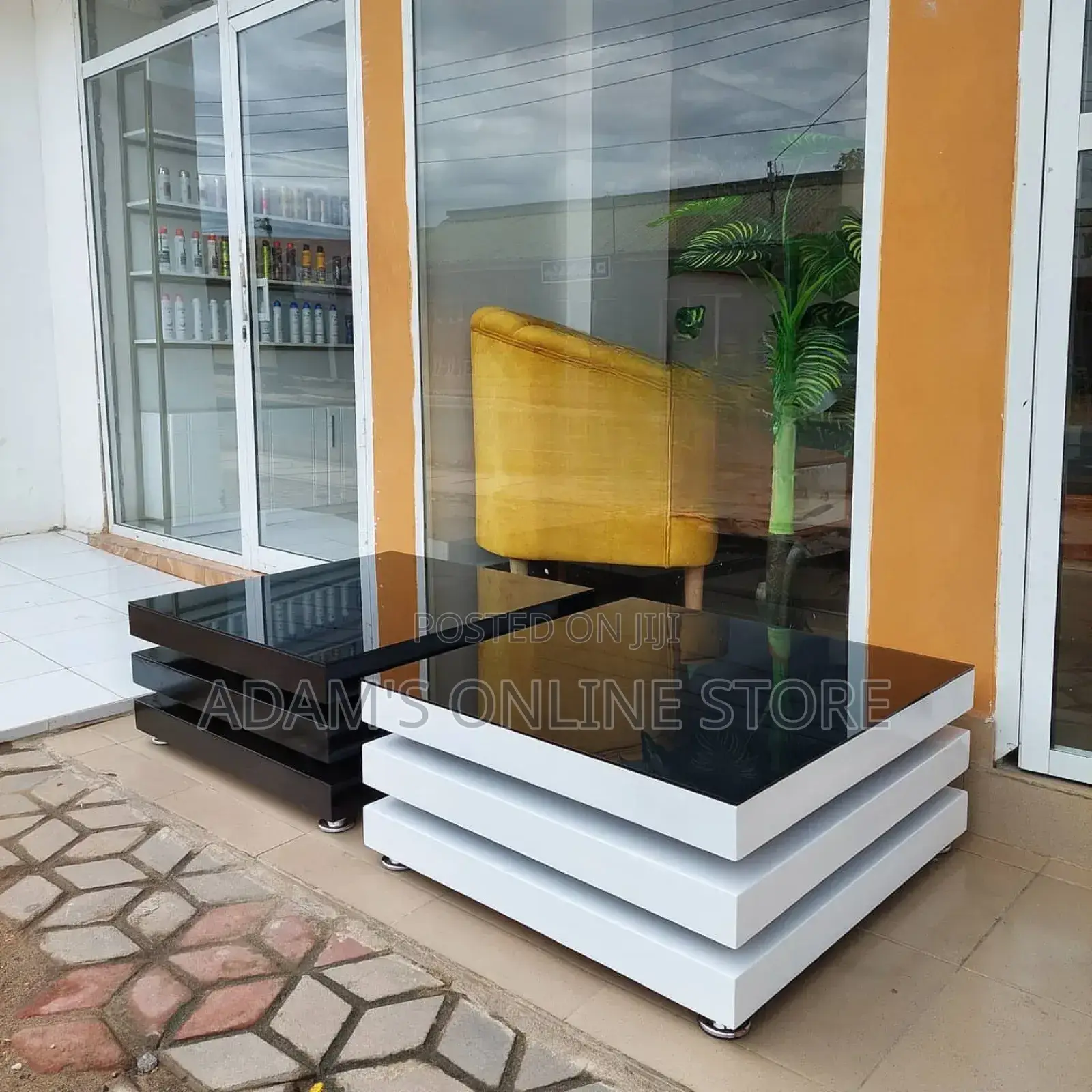Black Square and White Certer Table
