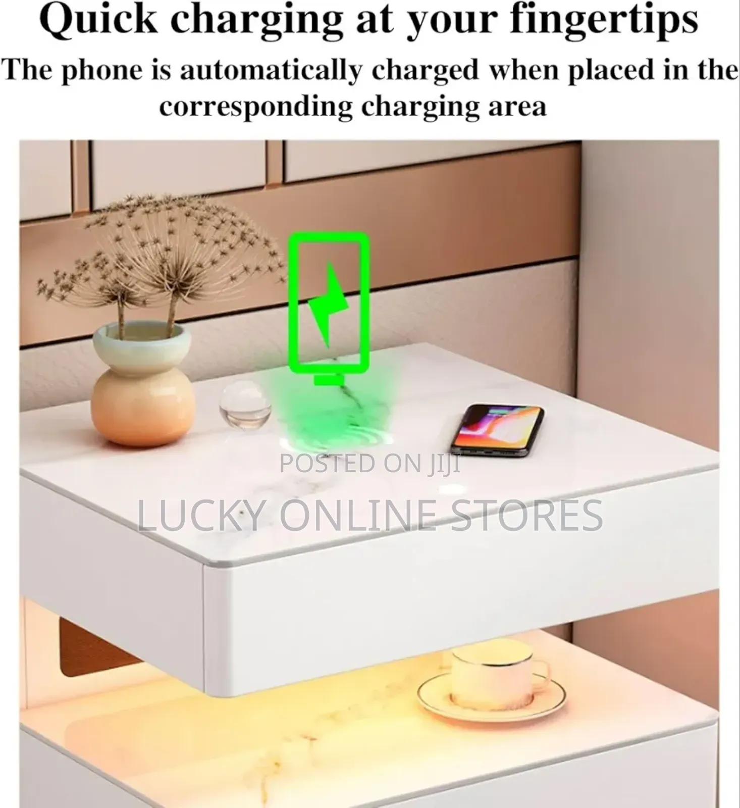 Wireless Charging Safe And Bedside Table